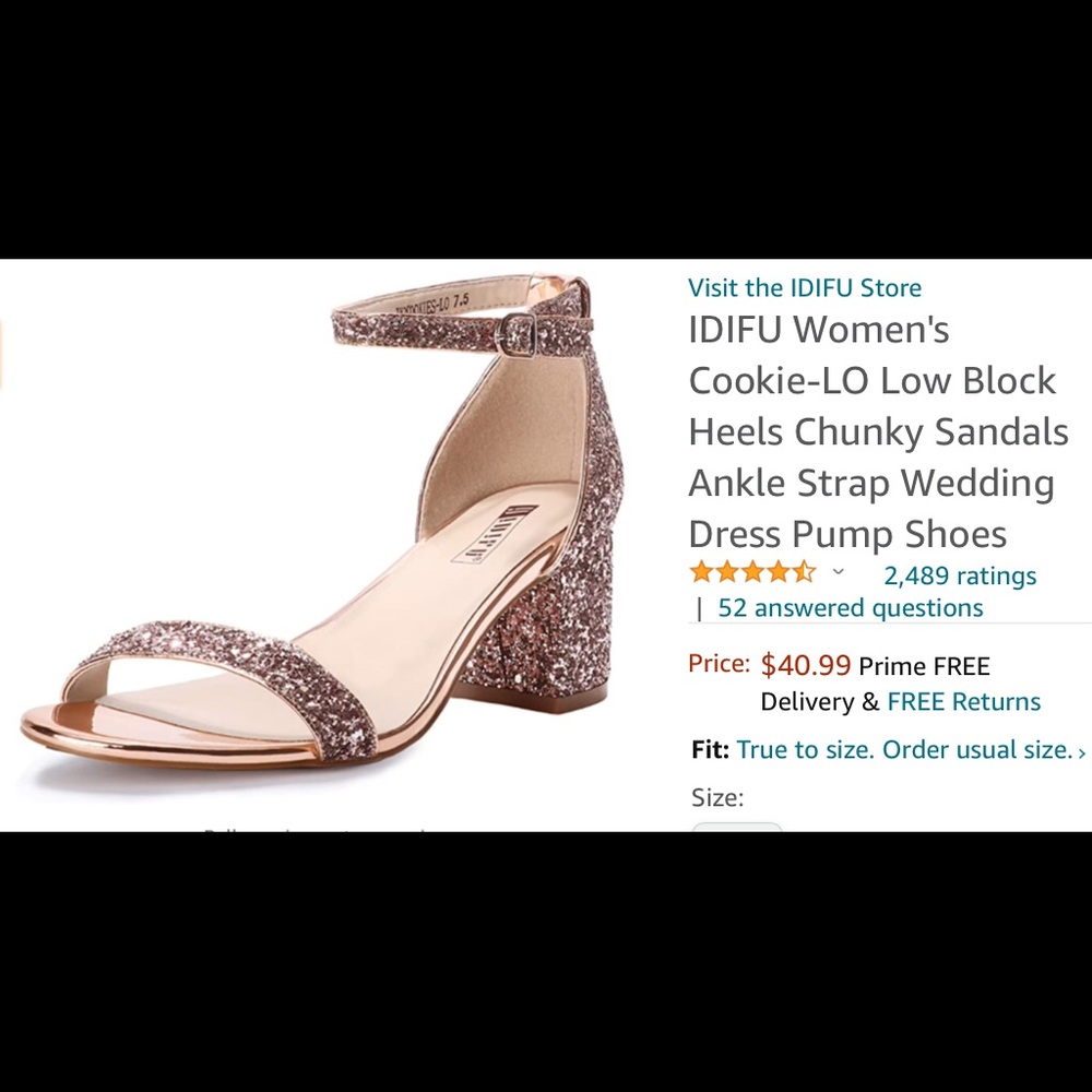 Rose gold glitter 2inch heels size 8.5